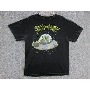 Rick And Morty Shirt Mens Large Ripple Junction Black Adult Swim Graphic Tee